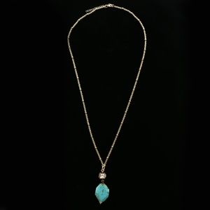 Crystal Semi-Precious Necklace Gold & Blue NWOT